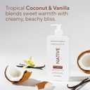 Native Body Lotion, Coconut & Vanilla, 48-Hour Hydration for Dry & Sensitive Skin, Made with Plant-Based Moisturizers like Shea Butter, Silicone & Paraben Free, 16.5 fl oz