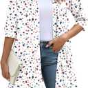 YSYOKOW Women's Open Front Cardigan Lightweight Soft Knit 3/4 Sleeve High-Low Draped Hem Loose Casual Duster (M)
