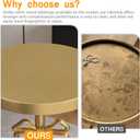 Gold Drink Table, Metal Martini Side Table - 9.9" x21.7'', Gold Small Accent Table with Bow Decoration, Pedestal End Table for Small Spaces