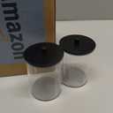 4 Pack 10 oz Acrylic Qtip Holder with Labels Dispenser- Bathroom Small Clear Plastic Canister Apothecary Jar Set Essentials Accessories Decor, Vanity Storage Organizer