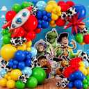 ALL-IN-1 Toy Story Balloons Arch Kit for It's A Boy Story Baby Shower Decorations Theme  Toys Story Balloon Garland Kit with Cloud & Cow Toy Story Balloons for First Boy Story Birthday Party Supplies