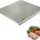 304 Stainless Steel Cutting Boards for Kitchen, 19.7" x 15.7" | Double-Sided Metal Cutting Board, Large L-Shaped Countertop Chopping Board with lip for Meat, Vegetables and Bread Baking