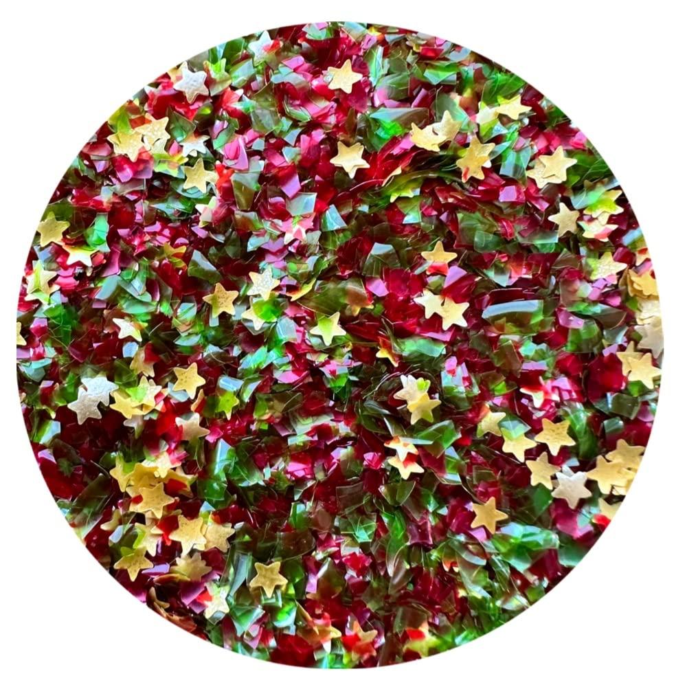 2 x EDIBLE GLITTER - CHRISTMAS EVE STARS Color, 10.5 grms. for cakes, stars, for cupcakes, for cookies By Oh! Sweet Art