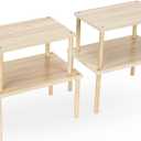 Wood Cabinet Organizer Shelf, Set of 4 Kitchen Counter Shelves, Stackable Plate Organizer for Cabinet, Pantry Cupboard Dish Mug Cup Storage Shelf