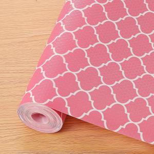 Cooyes Shelf Liner, Non Adhesive Drawer and Cabinet Liner, EVA Washable Oil-Proof Shelf Paper for Kitchen Cabinets, Refrigerator, Storage, Desks with Modern Pattern (11.8"W x 236"L, Aurora White Pinkish)