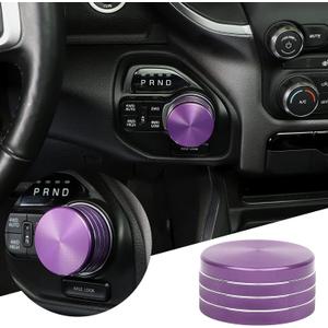 JWWY Gear Shift Shifter Switch Knob Transmission Gear Lever Gearstick Selector Knob Cover Trim for Dodge 2018-2024+ Dodge RAM 1500 Interior Accessories Special Editions Purple Aluminum Alloy