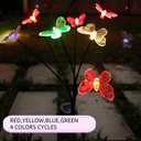 Solar Garden Lights Outdoor Waterproof 4 Pack 32 LED Decorative Color Changing Swaying Butterfly Lights Garden Decor Stakes for Outside Yard Pathway Lawn Grave Decor