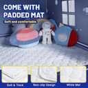 Wilwolfer Space Kids Tent Indoor: with Mat, Star Lights - Kids Play Tent Space Toys - Bedroom Decorations Astronaut Rocket Ship (Black)
