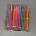 100Packs Plastic Straws Disposable Individually Wrapped Big Width Bendable Flexible Drinking Straws for Thicker Beverage or Spureed soups or Smoothies or Think milkshakes (large diameter hole)