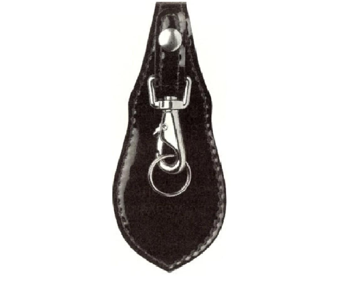 Hi High Gloss Police Duty Belt Keyring Key Ring Holder with Nickel Snap and Flap