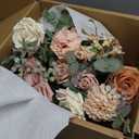 Ling's moment Dusty Rose Wedding Bouquets for Bride, Pink Bridal Bouquets for Bride, 13 Inch Free Form Artificial Wedding Flower Bouquet