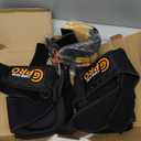 CARIB GEAR PRO USA Work Knee Pads for Men and Women Heavy Duty Double Gel Construction Knee Pads with Anti Slip Straps for Flooring Tiling Gardening Includes Leather Gloves and Safety Glasses 