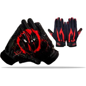 Football Gloves Receiver Ninja Stealth - Battle College Lineman Joker Ninja Stealth Football Gloves Elite Tacky Grip Palms Youth Kids Men Boys