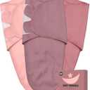 Newborn Swaddle Blanket Wrap 0-3 Months (2-Pack) - Adjustable Infant Sleep Sack, 100% Cotton Anti-Startle Soothing Sack, Soft Breathable Nursery Bedding - Dusty Rose + Pearl + Mauve (Light Pink, Mauve, and Dusty Purple)
