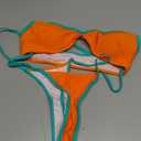 Women's 2 Piece String Bikini Set Sexy Bathing Suit with Adjustable Halter Neck and Thong Swimwear (Medium, Orange)