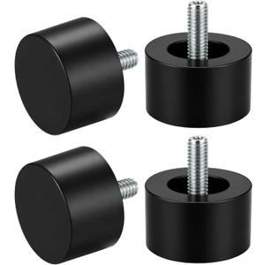 LEIFIDE 4 Pack Curtain Rod Finials Black Curtain Rod End Cap Finials for Curtains Rods of 7/8 and 1 Inch Diameter