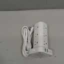 Tower Power Strips with Surge Protection, 6FT Flat Extension Cord with Multiple Outlets, 12 AC 4 USB Ports, Overload Protection Charging Station for Office Home Dorm Room Travel (White)