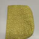 Puffy Quilted Makeup Bag for Women, Cosmetic Bag, Travel Toiletry Organizer Pouch Clutch (Green Flowers)