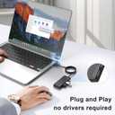 USB Hub, Multiport USB Splitter Adapter, 2 ft Long Cable USB 3.0 Hub, USB Extender for Laptop, PC, iMac, Surface Pro, MacBook, Mac Pro, Flash Drive, XPS, Mouse, HDD (Longline Black-Plastic)