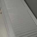 Ekena Millwork Lifetime Vinyl LL1S14X05200PG Standard Cathedral Top Center Mullion, Open Louver Vinyl Shutters, w/Installation Shutter-Lok's & Matching Screws (Per Pair), 14 1/2"W x 52"H, Paintable