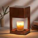 Candle Warmer Lamp Wood with Timer, Dimmable Electric Candle Lamp Warmer for Jar Candles, 2 * 35 Watt Bulb, Birthday Gifts for Women Men, Decorative Wooden Candle Lamp for Bedroom Home Decor