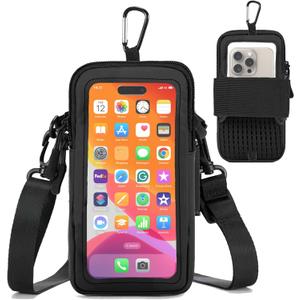 Phone Holder for Running, Walking, and Workout - Adjustable Arm Band Armband for iPhone and Cell Phones - Clear Crossbody Phone Pouch Purse with Strap for Women Men
