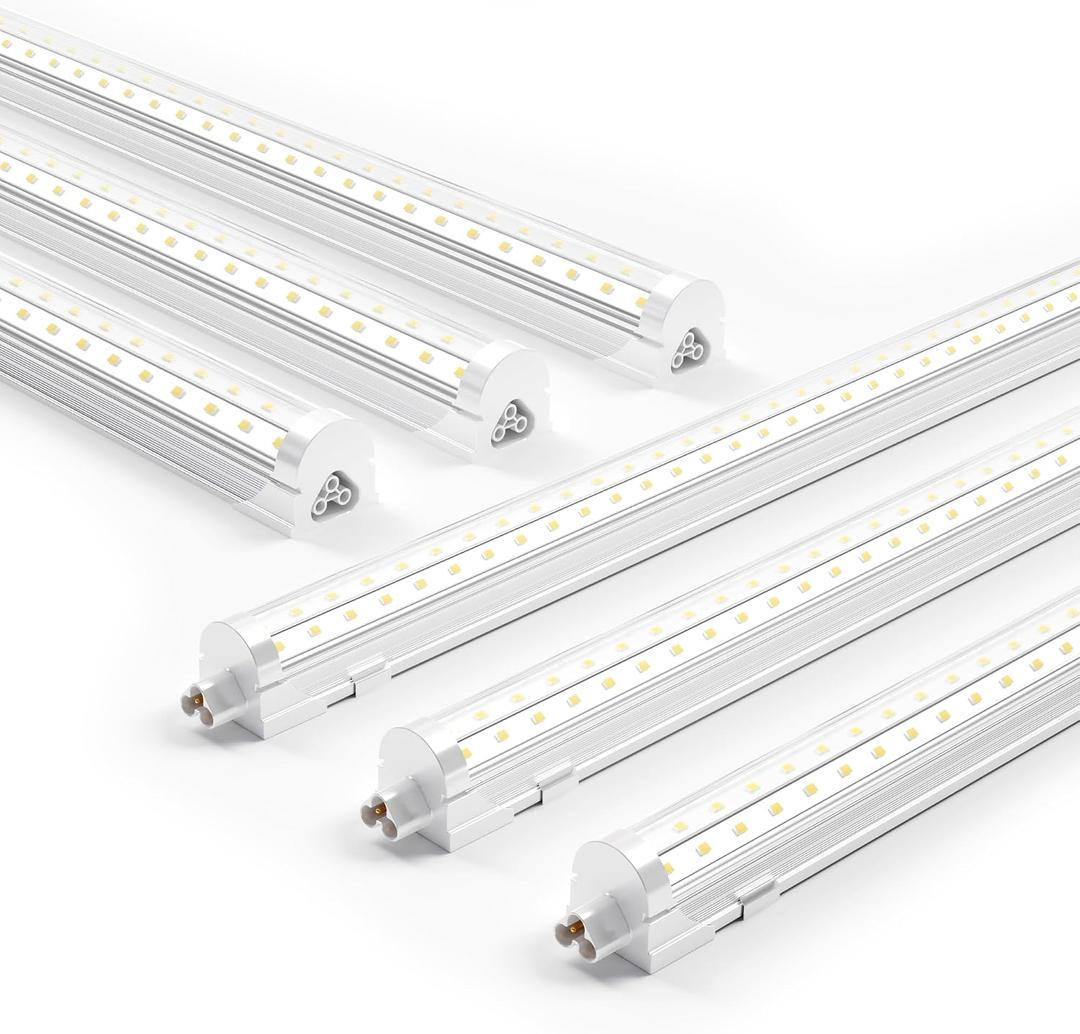 Ensenior 4FT LED Shop Lights - 5000LM 6000K Ultra Bright Daylight, T8 Commercial Bay Lighting, LED Lights for Garage/Shop/Basement, 36W (139 LM/W), Linkable, Plug & Play, ETL & FCC Certified, 6 Pack