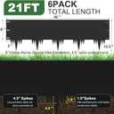 Galvanized Steel Landscape Edging Border 6 Packs 42'' L x 12.5'' H, Metal Landscape Garden Edging Border with 6 Stakes, Hammer-in Lawn Edging for Landscaping, Flower Bed, Yard, Pathway (21ft Total)