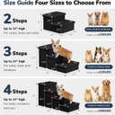4-Step Wide Dog Stairs with Storage 23" H, Non-Slip Sturdy Pet Steps for High Bed Couch Window, Pet Stairs for Small/Medium/Large Old Dogs Cats Up to 220lbs, Cat Dog Steps for Car/SUV, Black