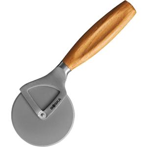 Boska Stainless Steel Pizza Cutter - Oslo Multifunctional Pizza Wheel Cutter - Handheld Food Slicer - Silver Non-Stick Roller - For Kitchen Cooking
