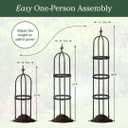 Evergren Garden Metal Obelisk Trellis for Climbing Plants | Indoor/Outdoor Floral Pattern Arch Trellis for Potted Plants (5 ft Black)