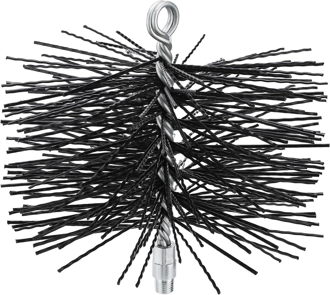 Chimney Cleaning Brush with Standard 1/4" NPT End Fitting - 8 Inch Fiberglass Chimney Brush for Cleaning Chimney Hearth Fireplace