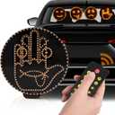 8-in-1 Hand Gesture Light for Car, [4 Gestures & 4 Emojis] Glogesture Light with Heat-Resistant 3M Velcro, [Remote Control] Road Rage Hand Led Sign for Car Window, Funny Truck Accessories