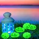 20pcs Glow in The Dark Mini Resin Pumpkins, Luminous Tiny Illuminated Pumpkins Plastic Foam Halloween Miniatures Small Figures for DIY Crafts Table Party Fish Tank Figurines Trinkets Decor