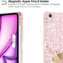 Supveco Case for iPad Air 11 Inch (M4 2026/M3 2025/M2 2024),iPad Air 5th/4th Generation 10.9 Inch 2022/2020 with Pencil Holder-[Auto Wake/Sleep],Premium Folio Stand Soft TPU Back Cover-Book Pink
