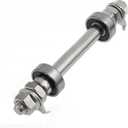 Front Hub Axle Bicycle Axle Bike Axle 140mm/5.5 Inch Bicycle Multiple Speed Front Hub Axle 3/8'' Silver 26TPI Hub Nut Washer Kit 1PCS