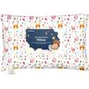 Toddler Pillow with Pillowcase - 13x18 My Little Dreamy Kids Travel Bed Pillows for Sleeping, Organic Cotton Small Pillowcase, Soft & Breathable, Machine Washable, Toddlers 2-5 years old (Forestland)