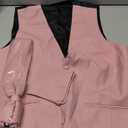 Barry.Wang Mens Formal Business Suit Vest Slim Fit Casual Solid Color Dress Waistcoat Tie Bow Tie Set Wedding Party, Small