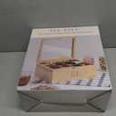 Rae Dunn Tea Bag Organizer - Tea Box Divided Storage Container Box with Hinge Lid for Kitchen Cabinet, Countertop, Pantry, Hold Coffee Pods, Seasoning Packets, Condiments, Bamboo