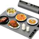 LYSXP 2025 Food Warming Mat, 15x23.6Inch 9-Level Temperature Adjustment, Multi-Functional Food Heater for Parties and Daily Use (Grey)