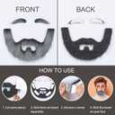 2 x Fake Beard and Self Adhesive Eyebrows Fake Mustache Novelty Costume Facial Hair for Cosplay Halloween Party (Grey)