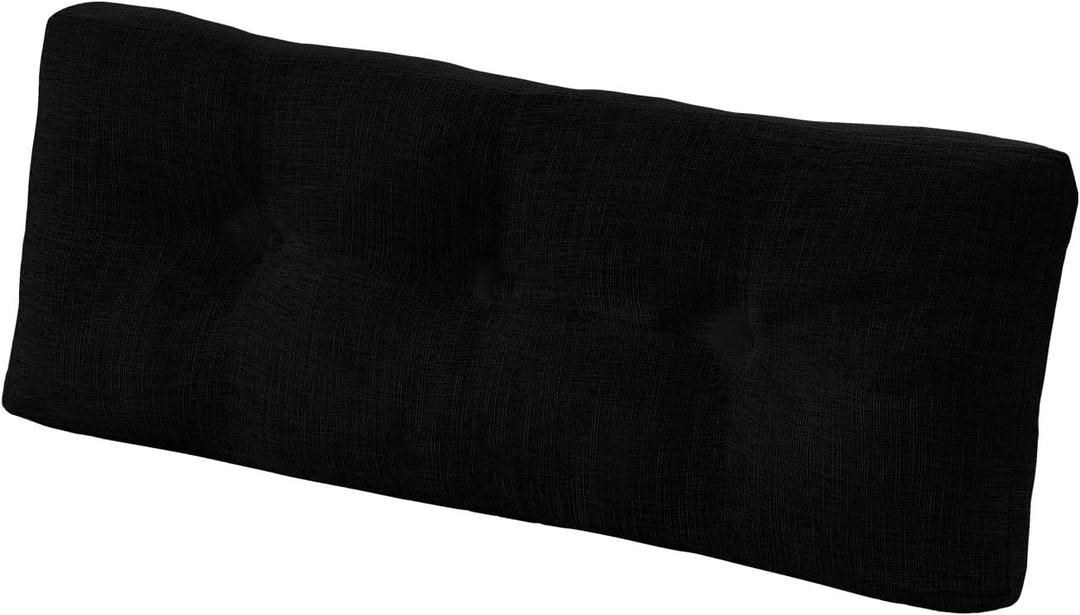 downluxe Indoor Bench Cushion for Indoor Furniture, Non-Slip Tufted Overstuffed Textured Foam Bench Seat Cushion, 1 Pack, 36" X 14" X 4", Black (1 Count (Pack of 1), Pure Black)