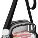 SPODEARS Clear Crossbody Bag for Stadium Events & Concerts - Adjustable Shoulder Strap Purse with 1 Bottle Holder (Small, Black)