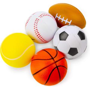 Boley Sports Ball Set - 5 Pack Mini Soccer Ball, Football, Basketball, Baseball, and Tennis Balls - Soft, Safe, Durable, and Kid-Friendly Playground Balls for Indoor and Outdoor Play - Ages 3 and Up