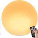 LOFTEK Pool LED Light Ball - 12-inch Sphere Lamp Rechargeable - 16 RGB Cool Lamp for Bedroom Ambient Lighting - Smart Night Light for Baby Nursery - Waterproof Light for Yard & Pool Decor, 1PCS