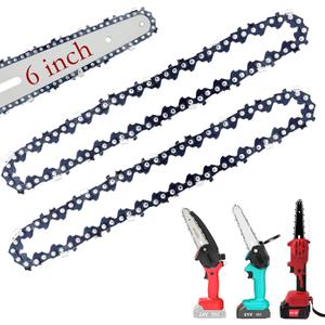 [2 Pieces] 6 Inch Mini Chainsaw Chain, 6 Inch Replacement Chains for Cordless Electric Portable Mini Chainsaw, FIFCHALL Guide Saw Chain for 6-inch Mini Chainsaws for Wood Branch Cutting