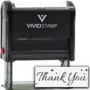 Thank You w/Stars Self Inking Rubber Stamp (Black Ink) - Large (Large (1 Pack))