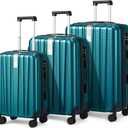 Hanke Luggage Sets 3 piece Carry On Luggage with Wheels PC Hard Shell Suitcases Lightweight Checked Travel Luggage Extra Large Travel Suitcase Woman Men 20/24/29 Inch(Caribbean Blue)