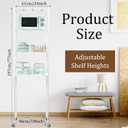 Huwena 4 Tier Mini Fridge Shelf Microwave Stand Over Height Adjustable Fridge Storage Rack with Lockable Wheels & Waterproof Mats Multilayer Metal Organizer for Dorm Apartment Kitchen Office(White), 76.77 x 23.23 x 17.32 inches