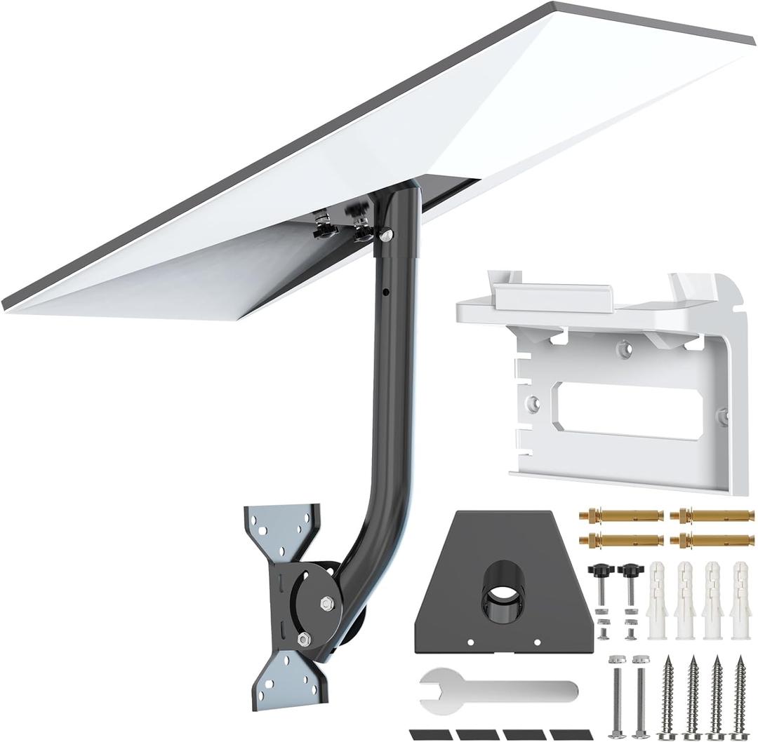 Starlink Gen 3 Mount, Adjustable Metal Starlink Pole Mounting Kit for Wall /Roof, with 2-in-1 Router Mount (Black, 15.7-inch)